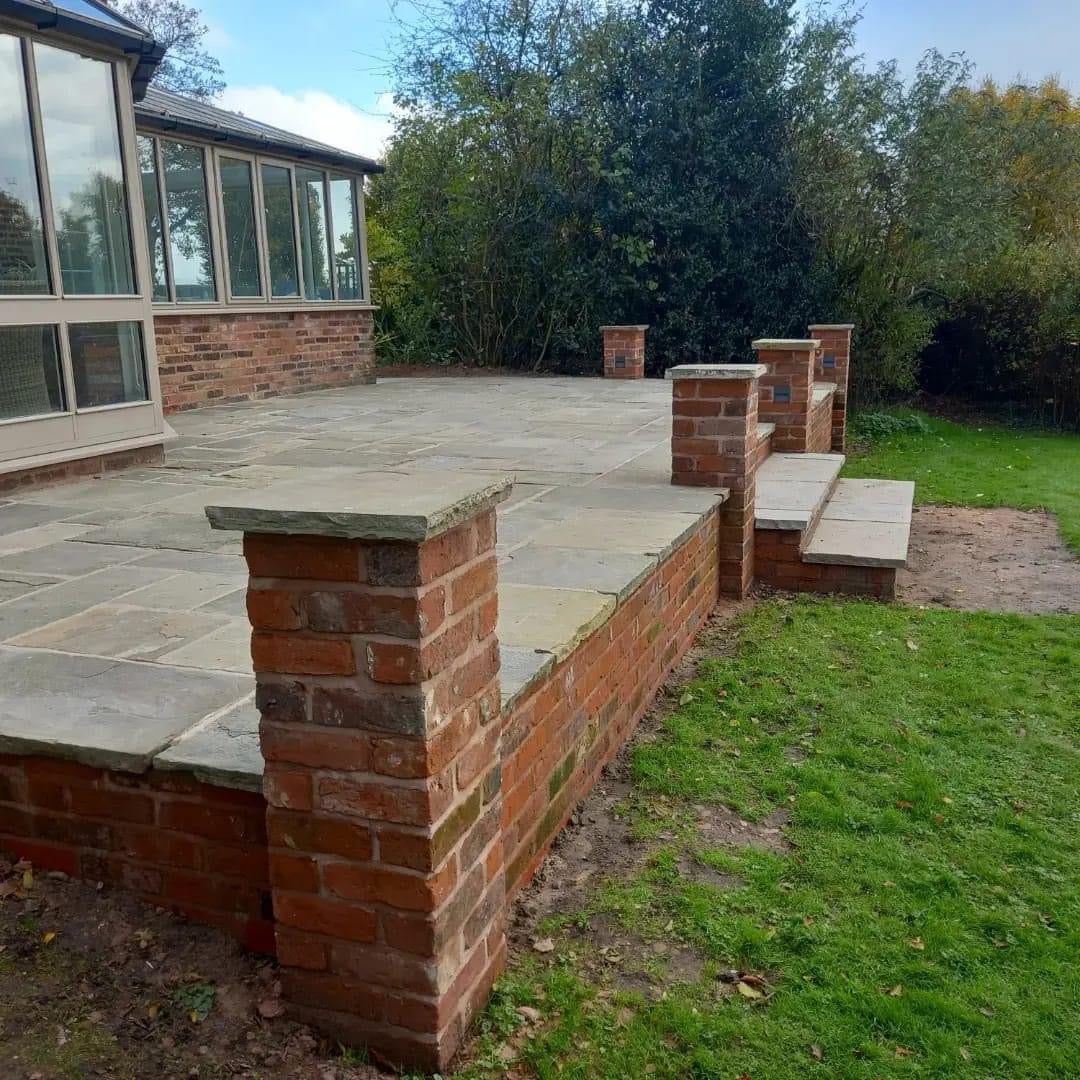 Reclaimed Brick Raised Patio in Manchester