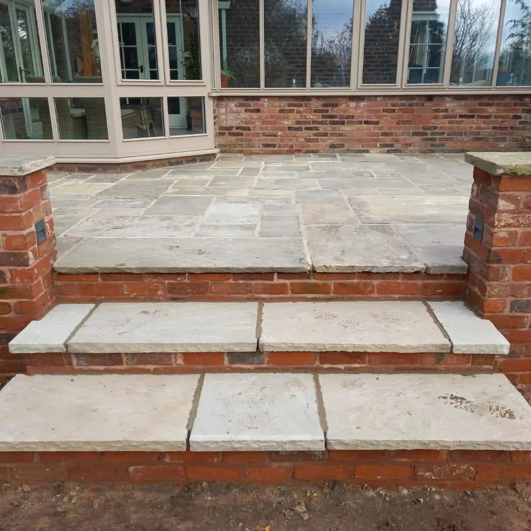 Reclaimed Brick Raised Patio in Manchester