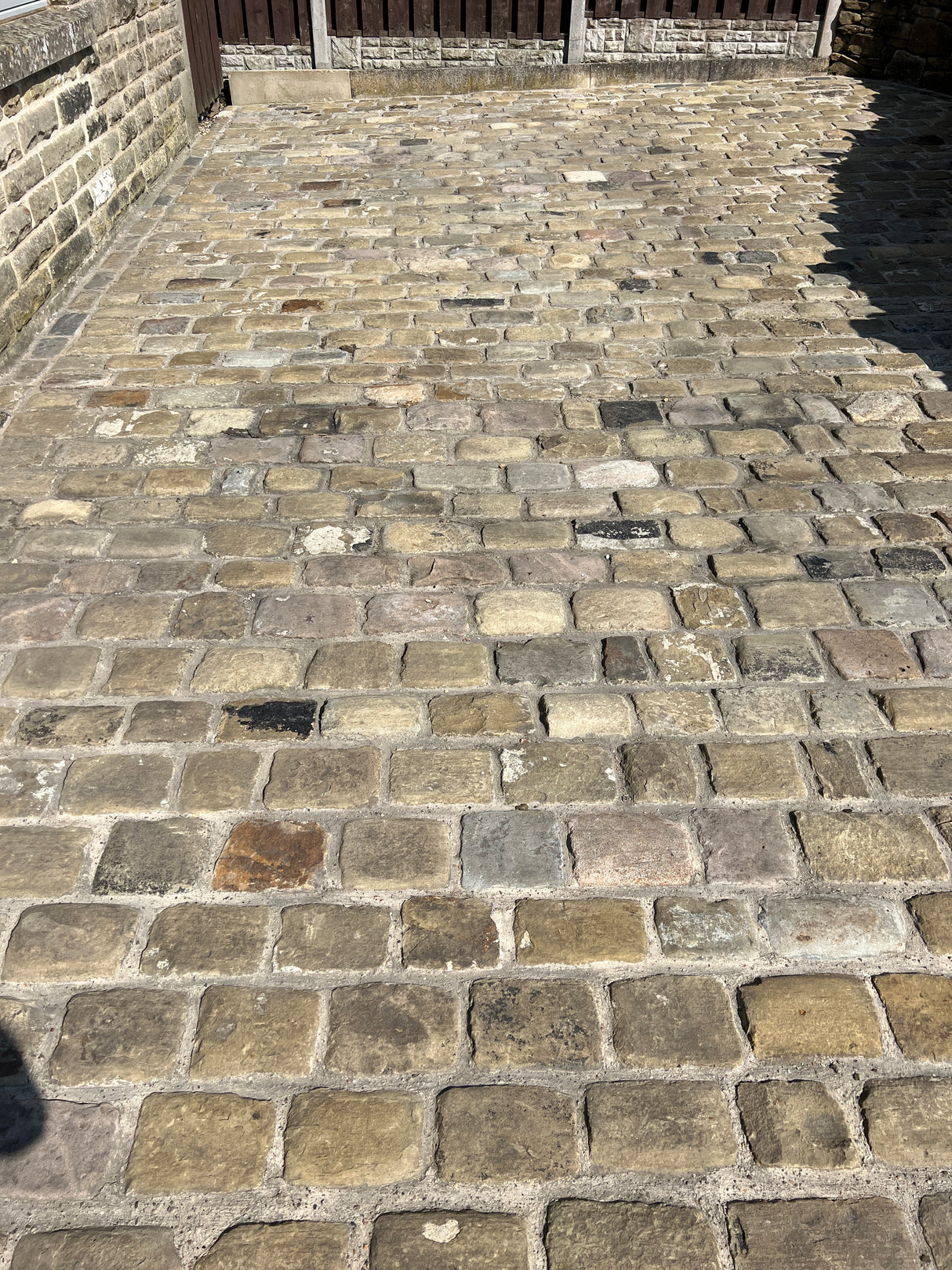 Reclaimed Gritstone Cobble Driveway in Huddersfield, Yorkshire