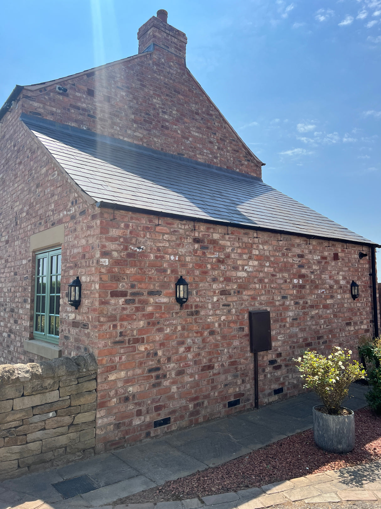 New Build House Built Using Reclaimed Wirecut Bricks in Chesterfield