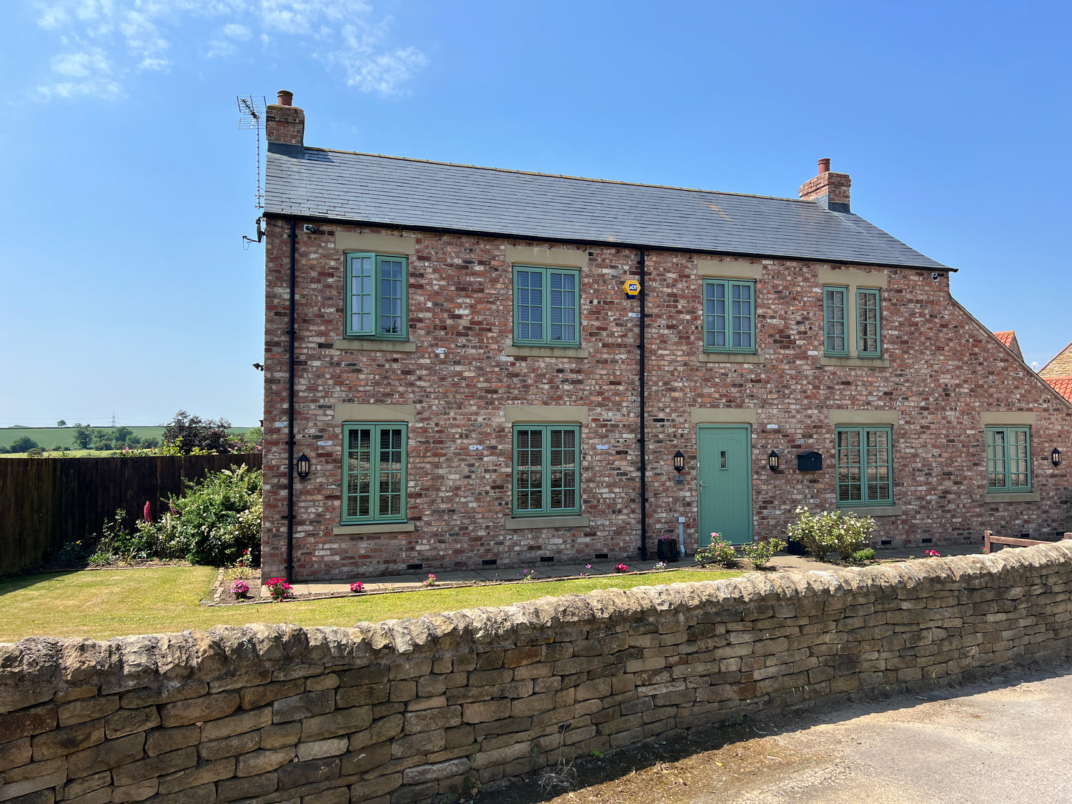 New Build House Built Using Reclaimed Wirecut Bricks in Chesterfield