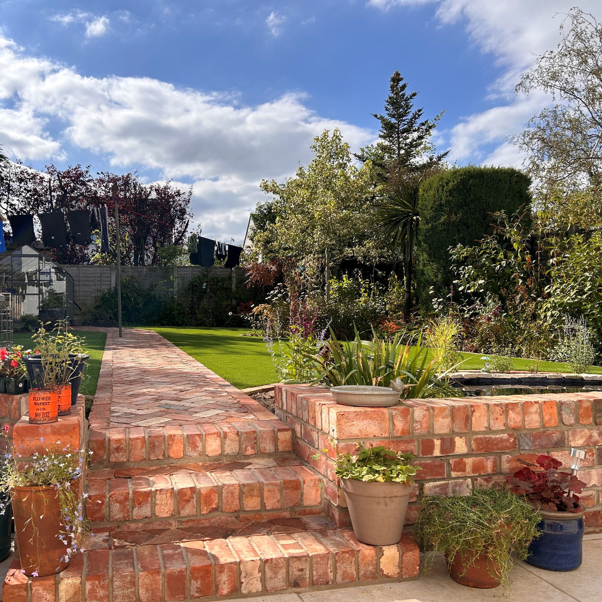 Reclaimed Clay Paving Bricks in London Garden