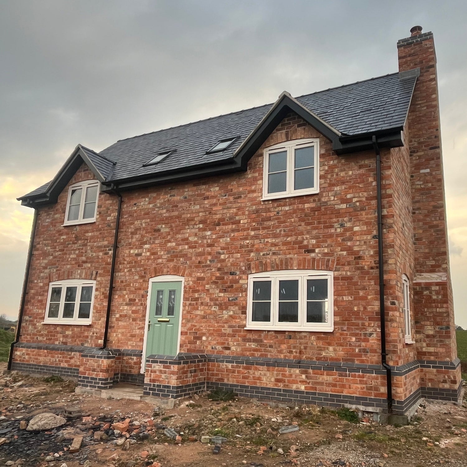 New Build House in Cheshire Constructed with Reclaimed Worcester Wirecut Bricks