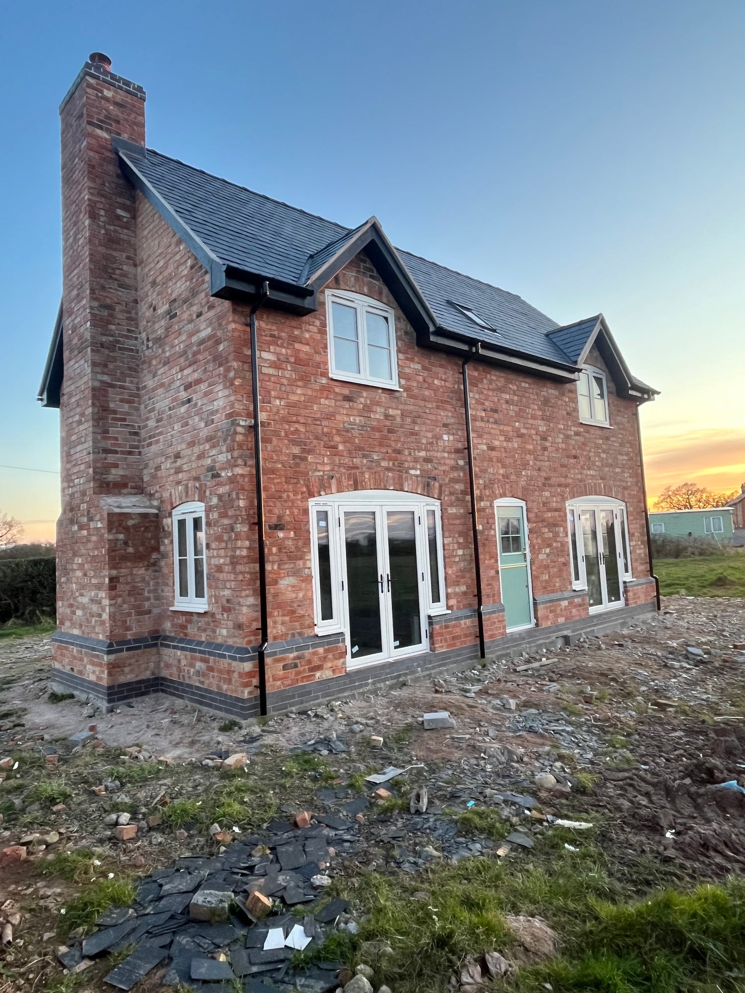 New Build House in Cheshire Constructed with Reclaimed Worcester Wirecut Bricks