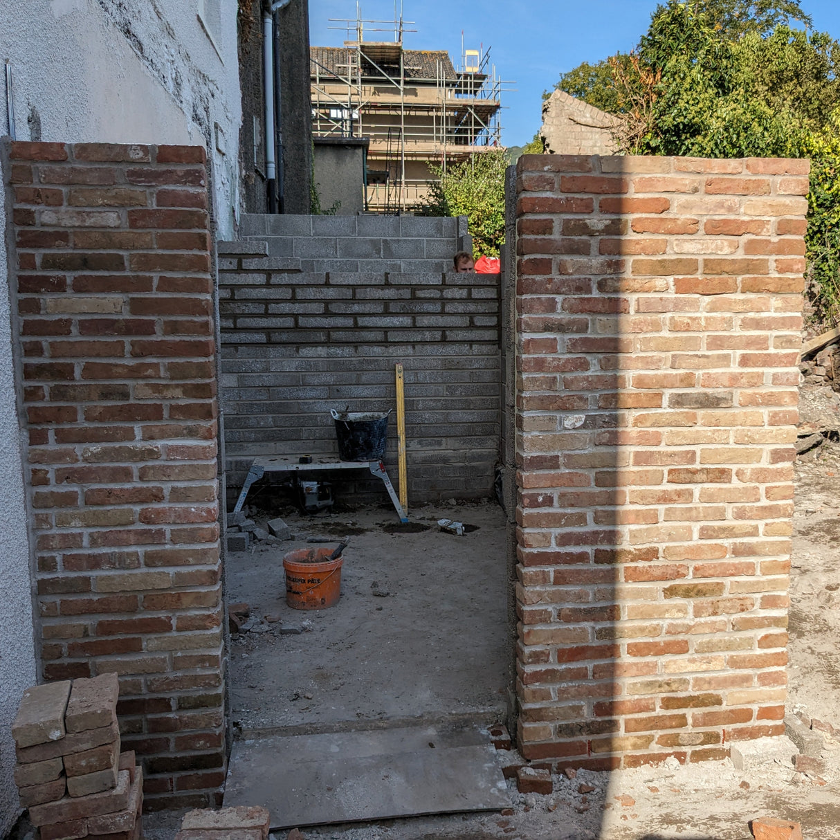 House Porch Built From Reclaimed Georgian Handmade Bricks in Isle of Wight
