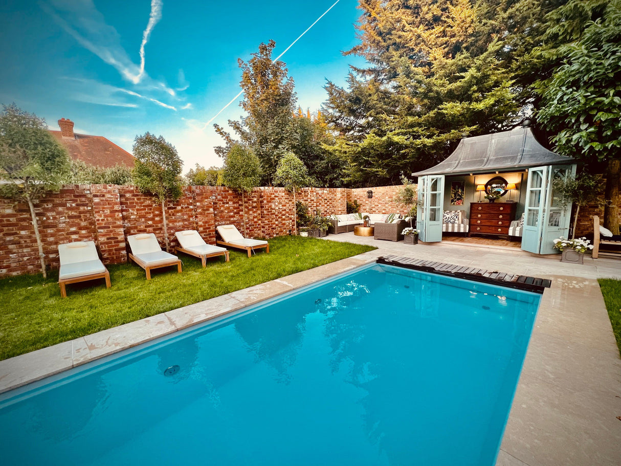Reclaimed Brick Garden with outdoor pool