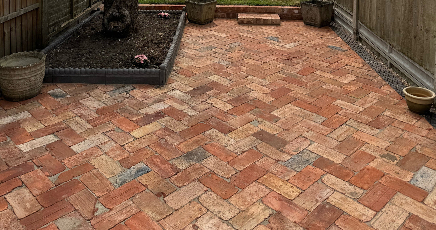 Reclaimed Clay Brick Paving Patio