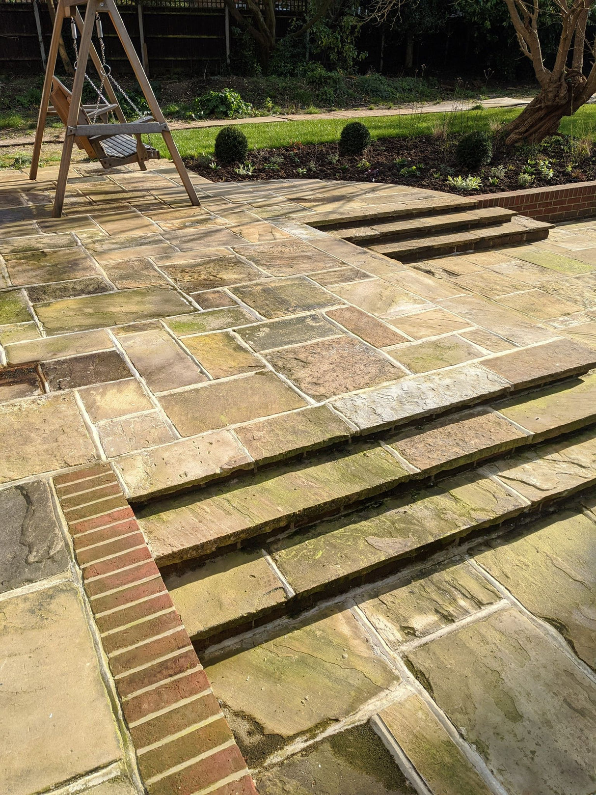 Reclaimed Yorkshire Stone Paving Patio in London