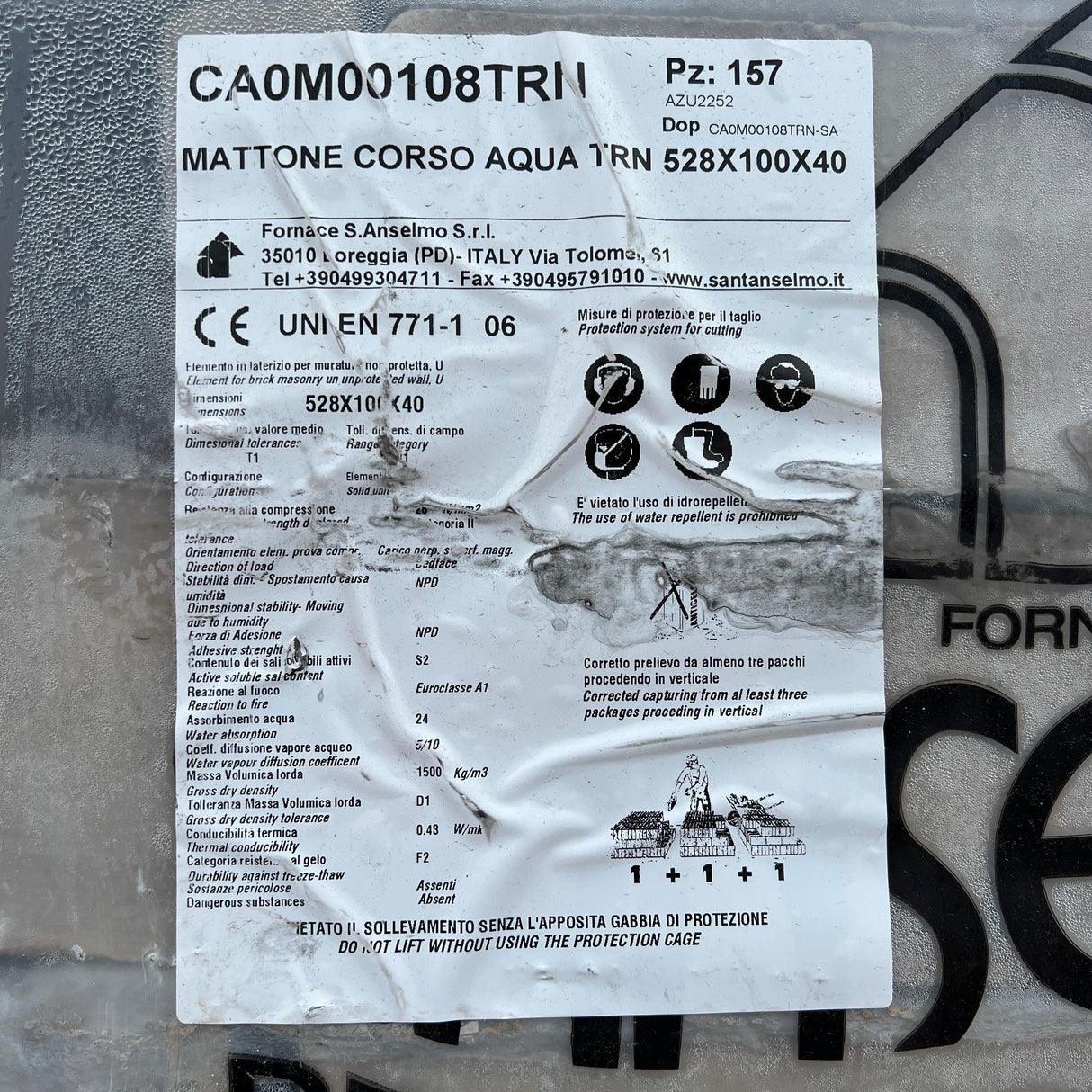 Fornace S.ANSELMO Corso Aqua White Linear Brick