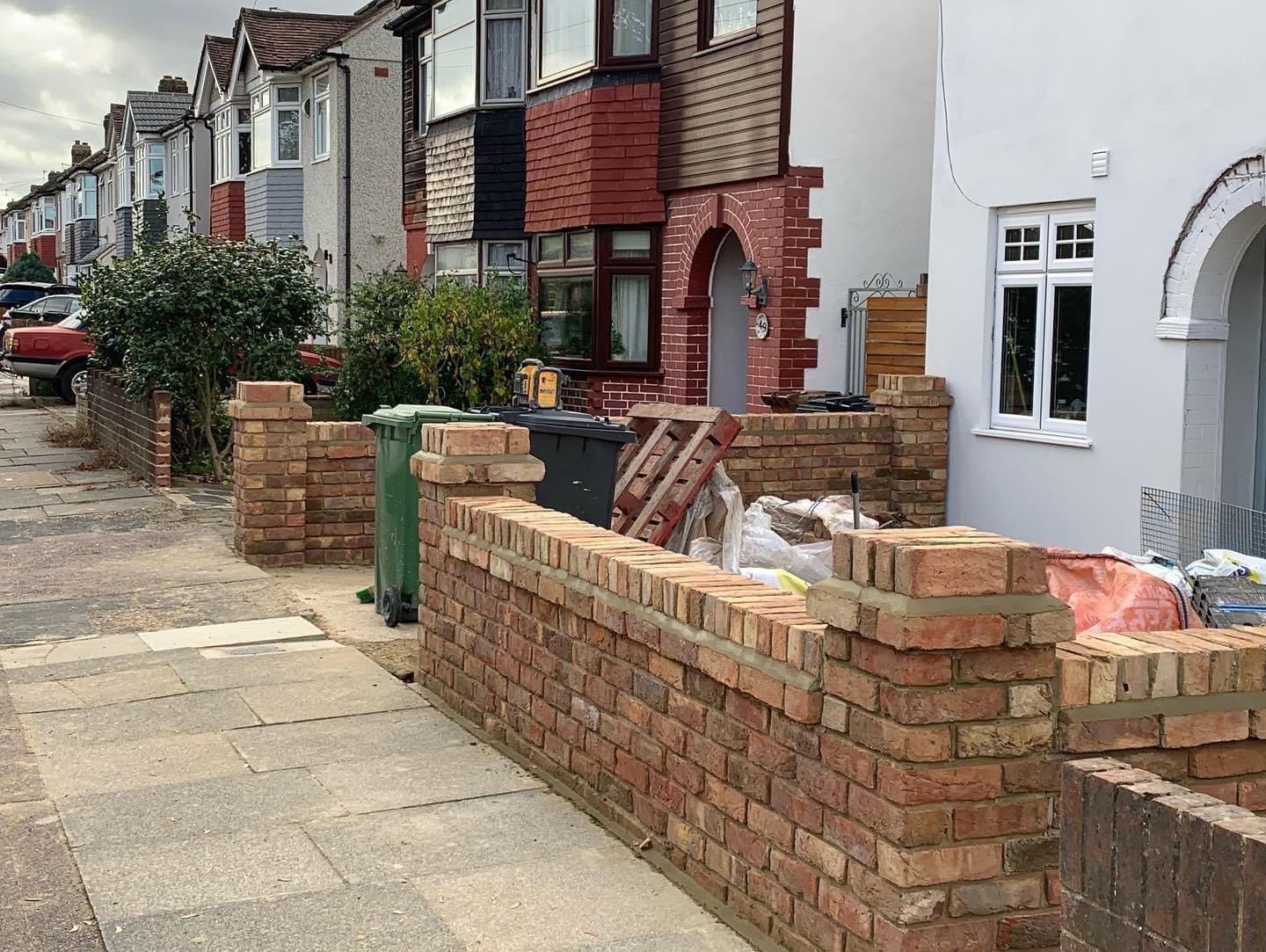 Front Wall Built Using Handmade Georgian Bricks, London - Reclaimed Brick Company