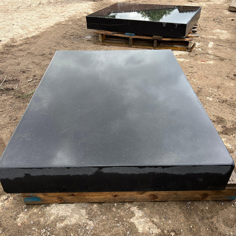 Huge 1950's Industrial Black Granite Surface Worktop Slab - From Rolls Royce Derby - Reclaimed Brick Company