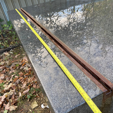 Huge 1950’s Industrial Blue Granite Surface Worktop Slab with Metal Workers Storage Stand - Reclaimed Brick Company