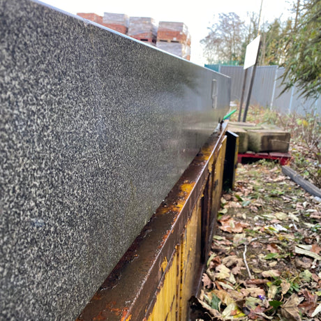 Huge 1950’s Industrial Blue Granite Surface Worktop Slab with Metal Workers Storage Stand - Reclaimed Brick Company