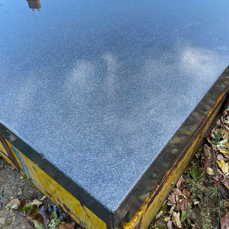 Huge 1950’s Industrial Blue Granite Surface Worktop Slab with Metal Workers Storage Stand - Reclaimed Brick Company