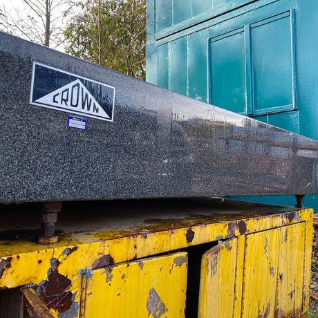 Huge 1950’s Industrial Blue Granite Surface Worktop Slab with Metal Workers Storage Stand - Reclaimed Brick Company