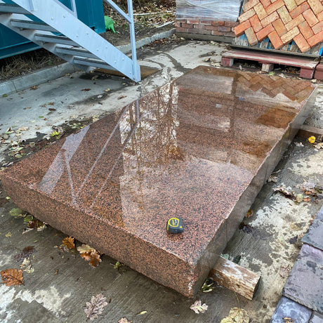 Huge 1950’s Industrial Pink Granite Surface Worktop Slab - Reclaimed Brick Company