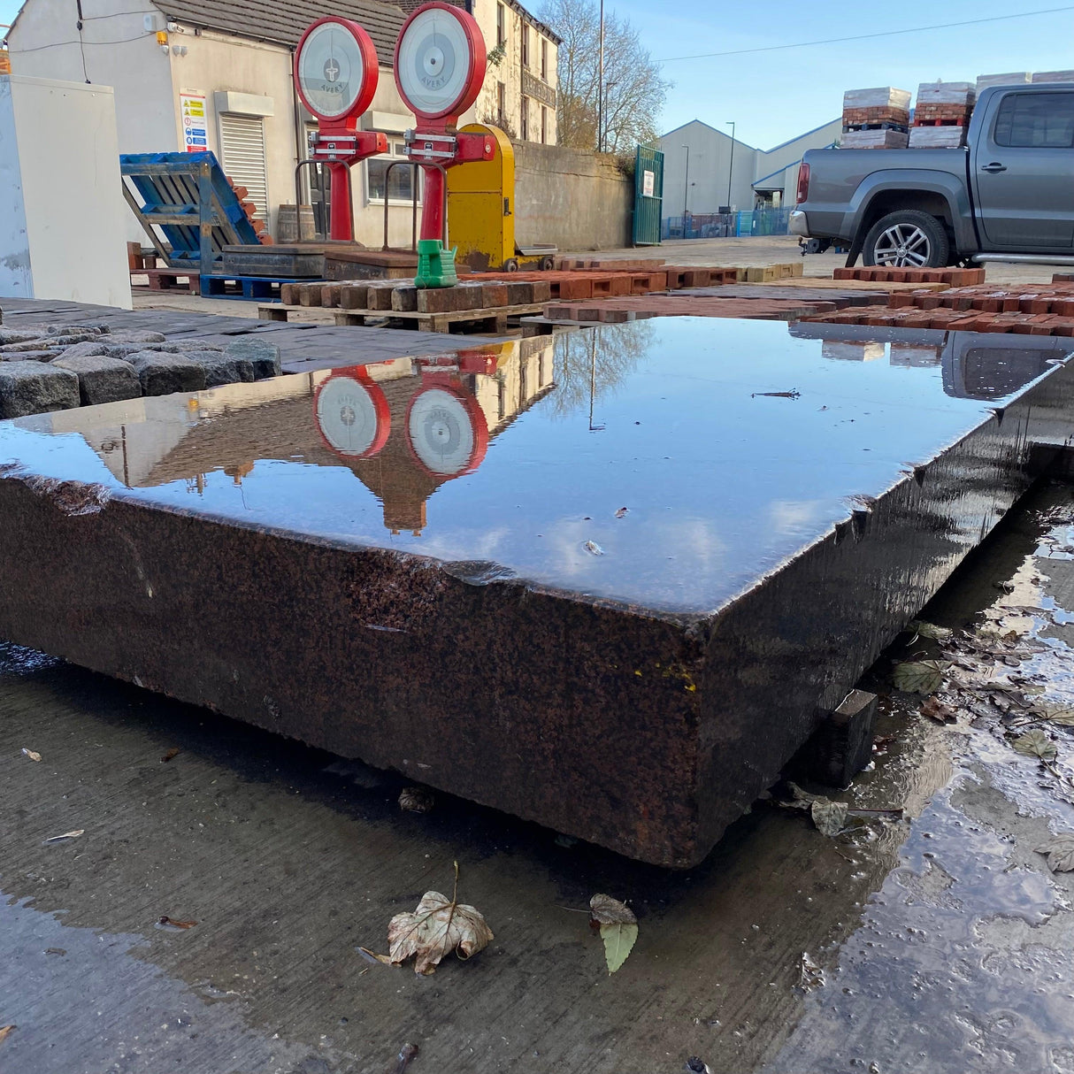 Huge 1950’s Industrial Pink Granite Surface Worktop Slab - Reclaimed Brick Company
