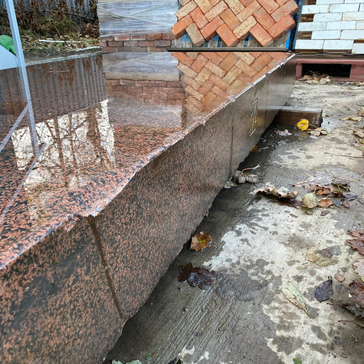 Huge 1950’s Industrial Pink Granite Surface Worktop Slab - Reclaimed Brick Company