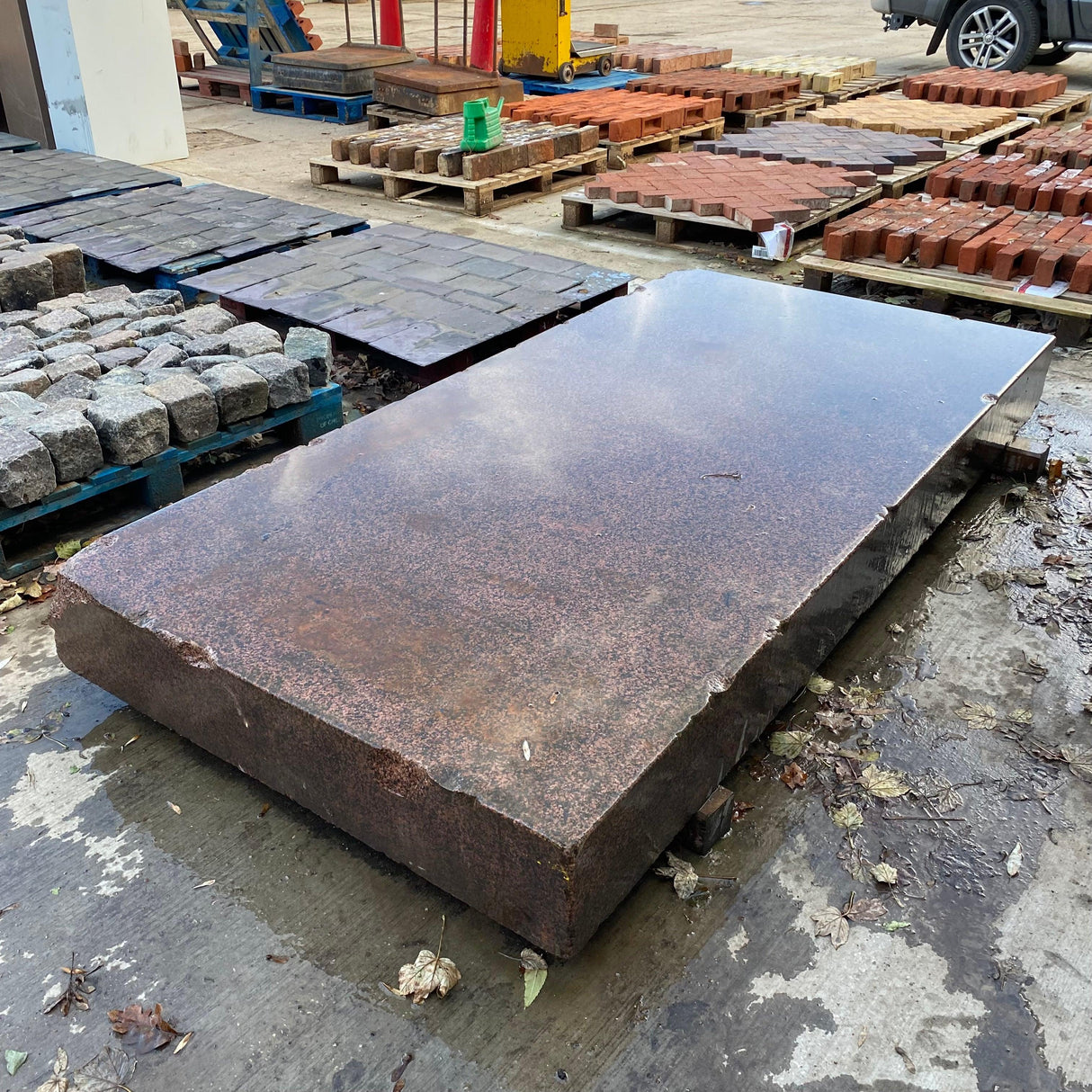 Huge 1950’s Industrial Pink Granite Surface Worktop Slab - Reclaimed Brick Company