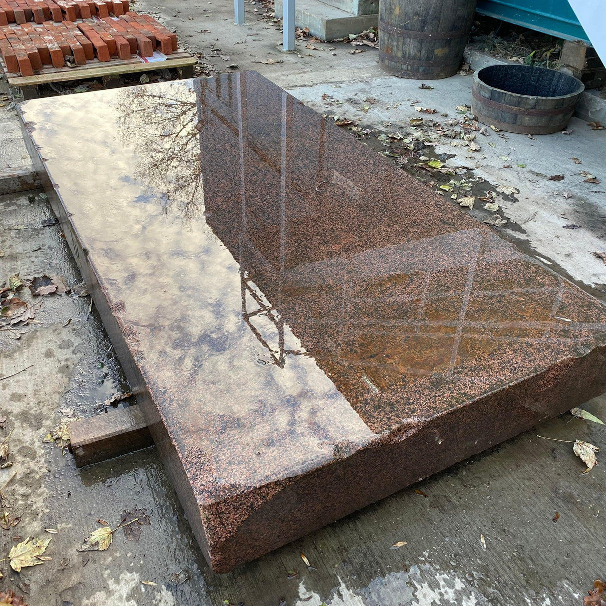 Huge 1950’s Industrial Pink Granite Surface Worktop Slab - Reclaimed Brick Company