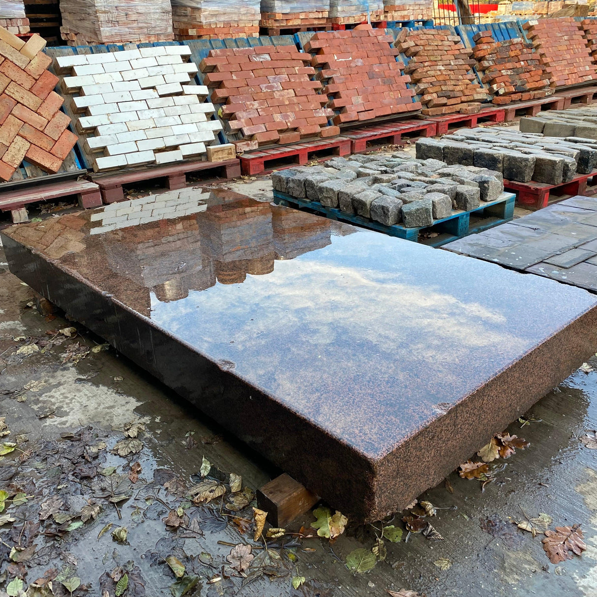 Huge 1950’s Industrial Pink Granite Surface Worktop Slab - Reclaimed Brick Company