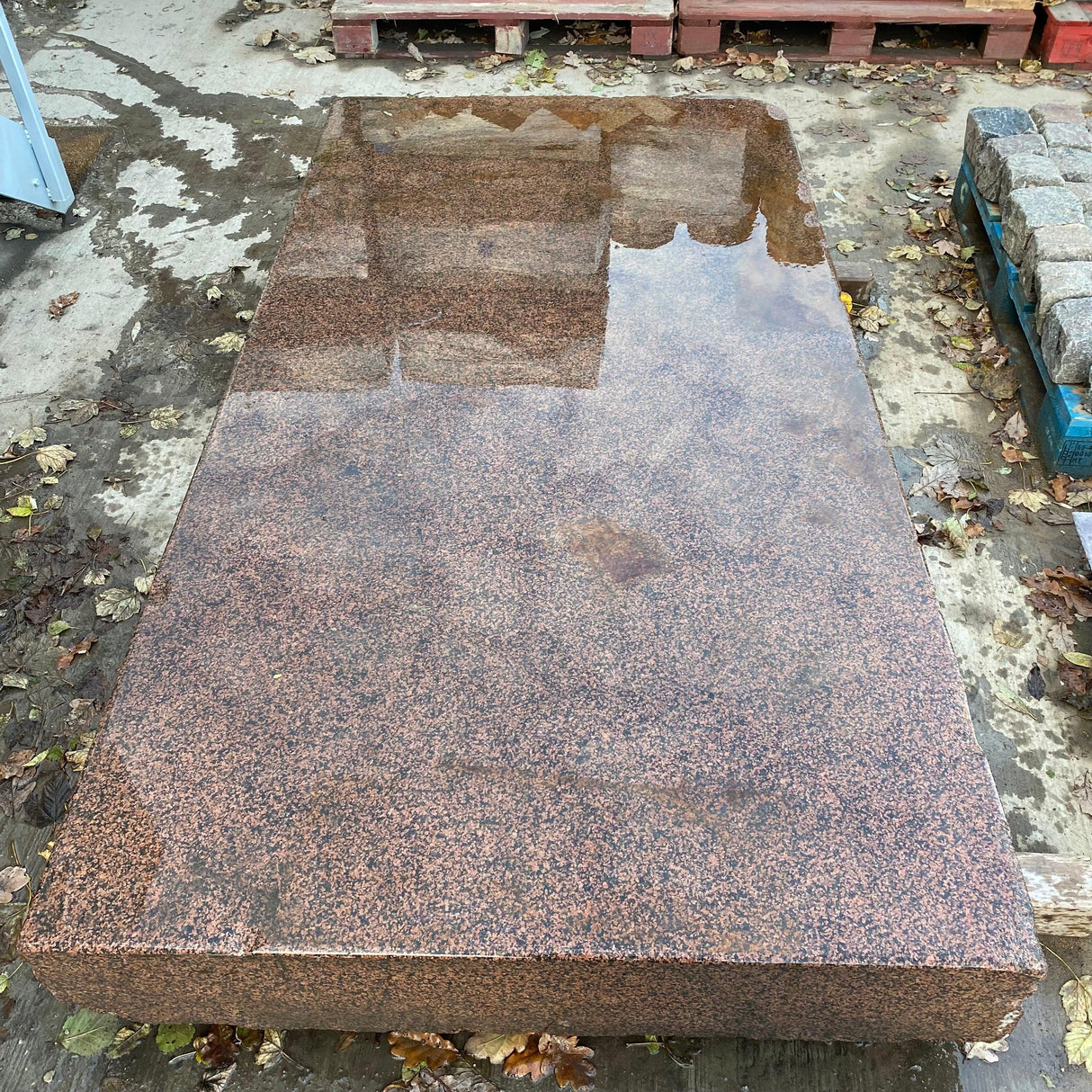 Huge 1950’s Industrial Pink Granite Surface Worktop Slab - Reclaimed Brick Company