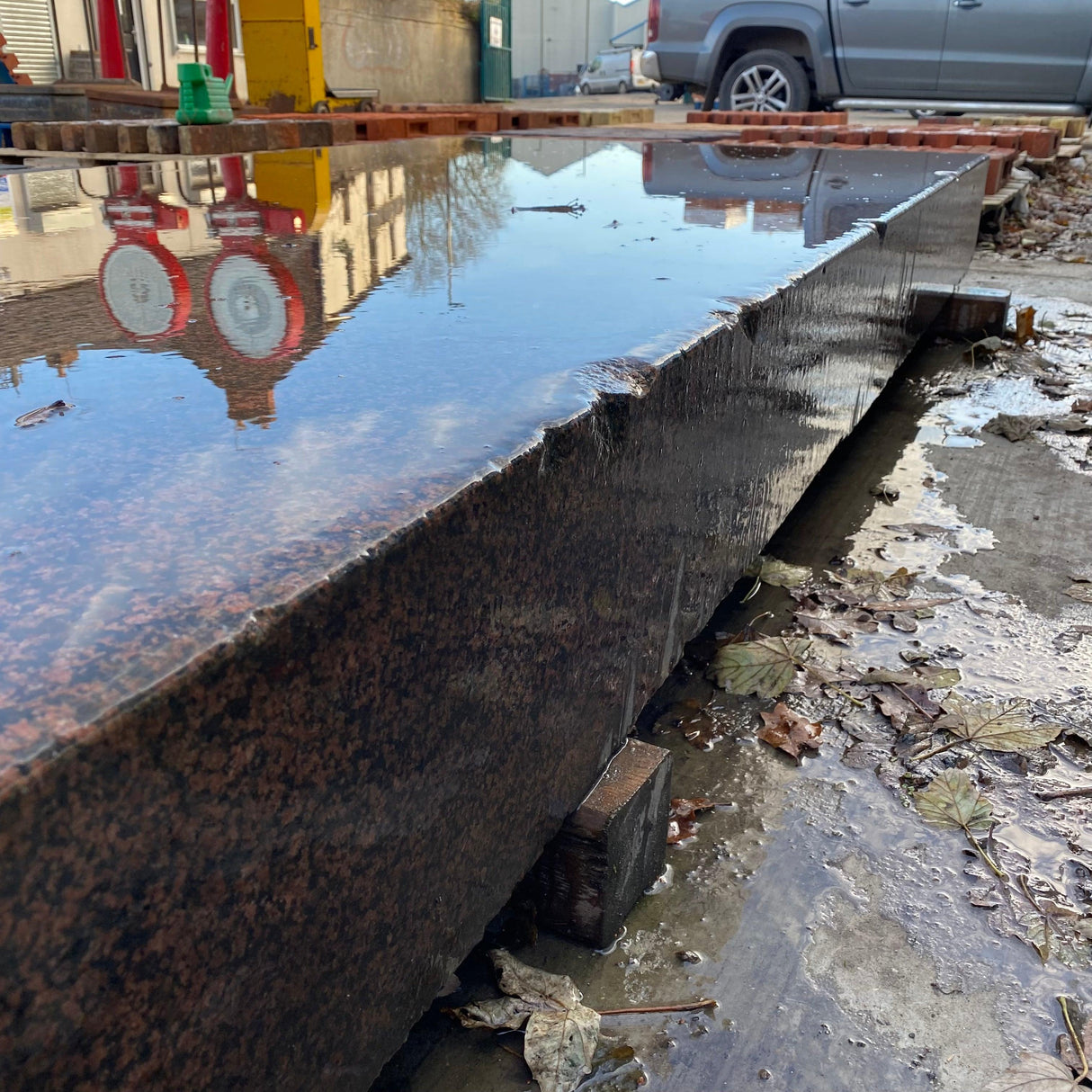Huge 1950’s Industrial Pink Granite Surface Worktop Slab - Reclaimed Brick Company