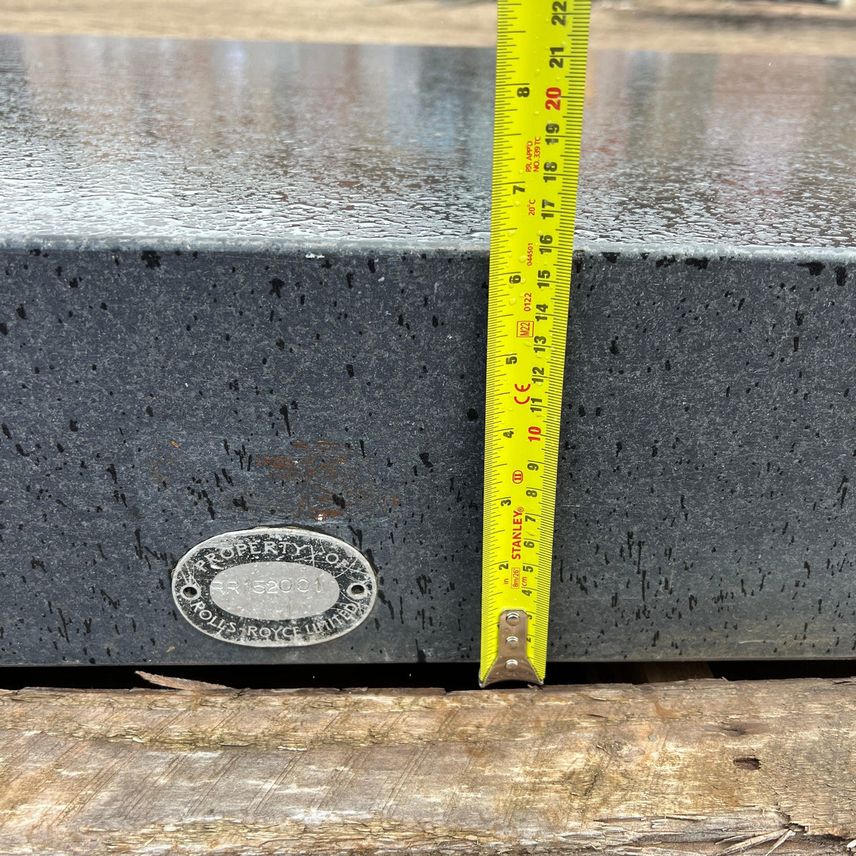 Huge 1950's ‘’Rolls Royce’’ Industrial Black Granite Surface Worktop Slab - From Rolls Royce Derby - Reclaimed Brick Company