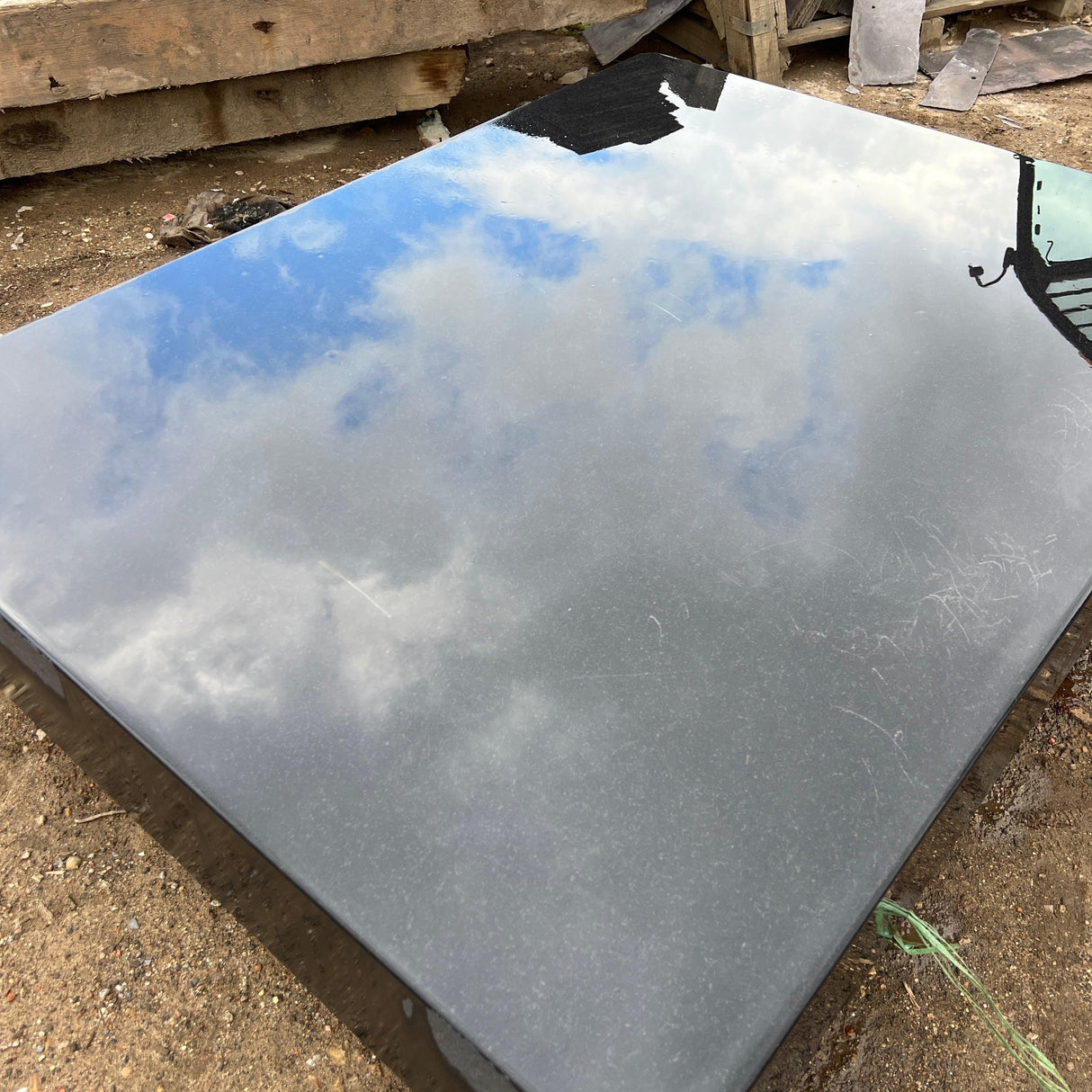 Huge 1950's ‘’Rolls Royce’’ Industrial Black Granite Surface Worktop Slab - From Rolls Royce Derby - Reclaimed Brick Company