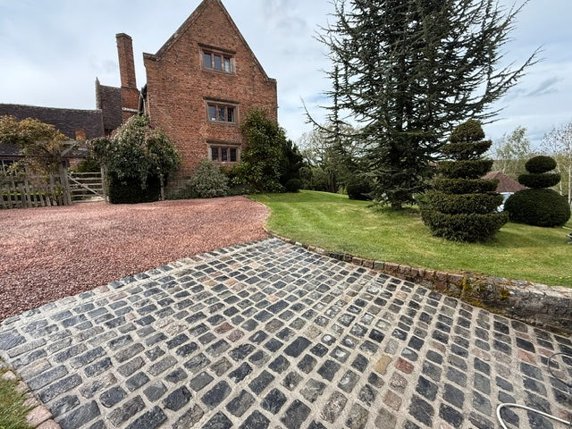Church Restoration Reclaimed Granite Cobble Driveway - Kidderminster