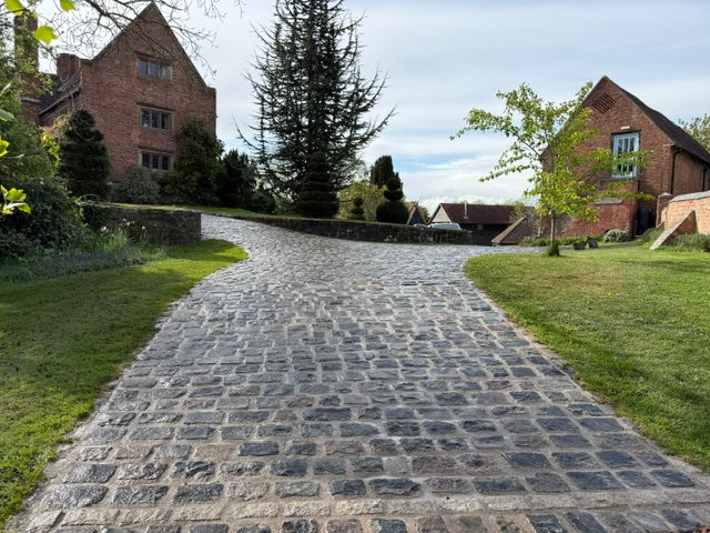 Church Restoration Reclaimed Granite Cobble Driveway - Kidderminster