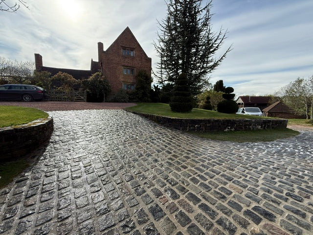 Church Restoration Reclaimed Granite Cobble Driveway - Kidderminster
