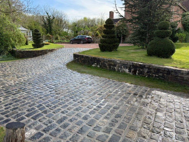 Church Restoration Reclaimed Granite Cobble Driveway - Kidderminster