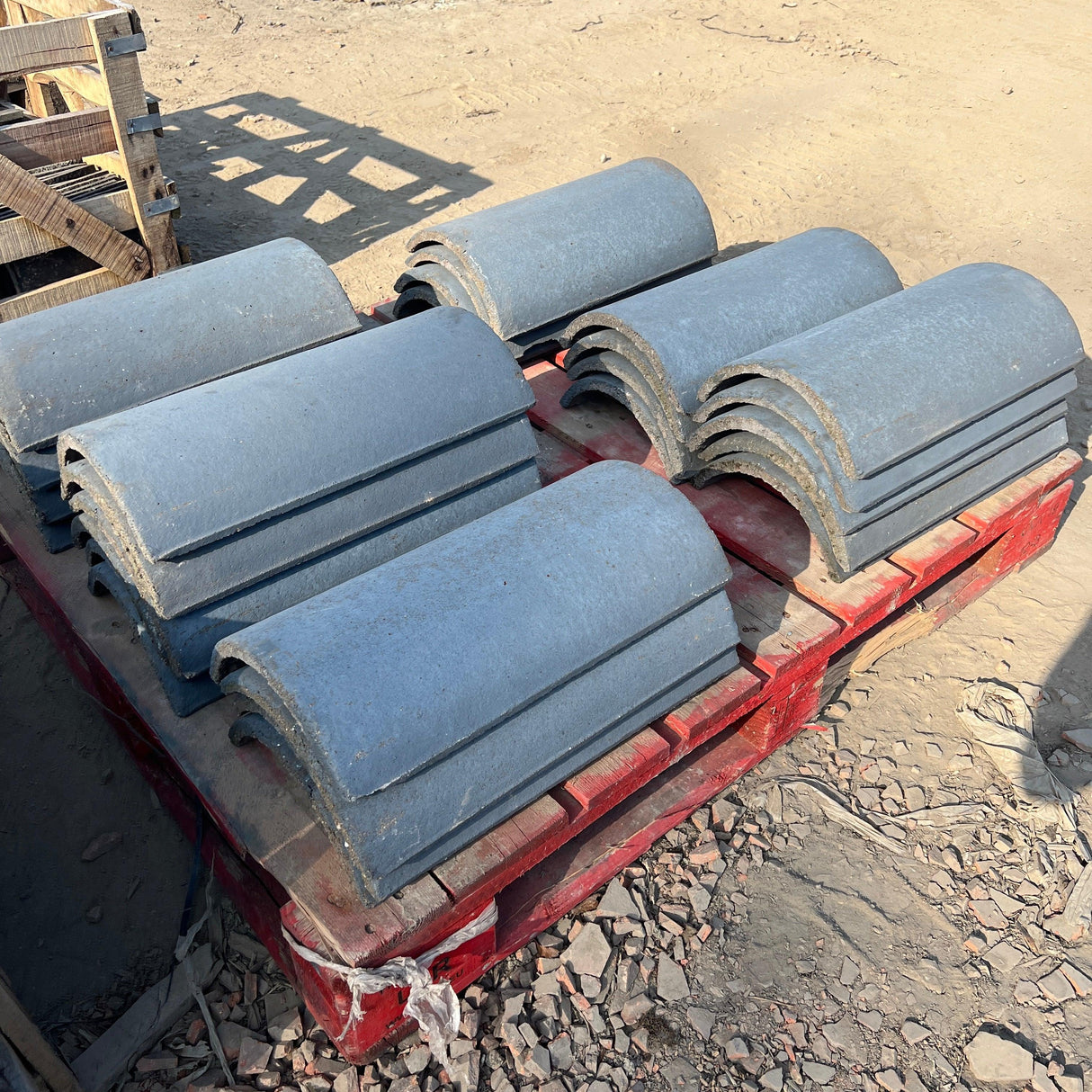 Marley Blue 20” Half Round Roof Ridge Tiles - Batch of 26 Ridges (Job Lot) - Reclaimed Brick Company