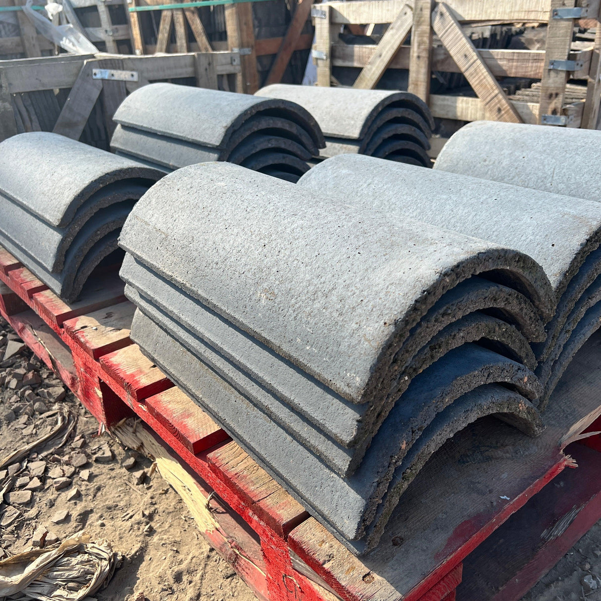 Marley Blue 20” Half Round Roof Ridge Tiles - Batch of 26 Ridges (Job Lot) - Reclaimed Brick Company