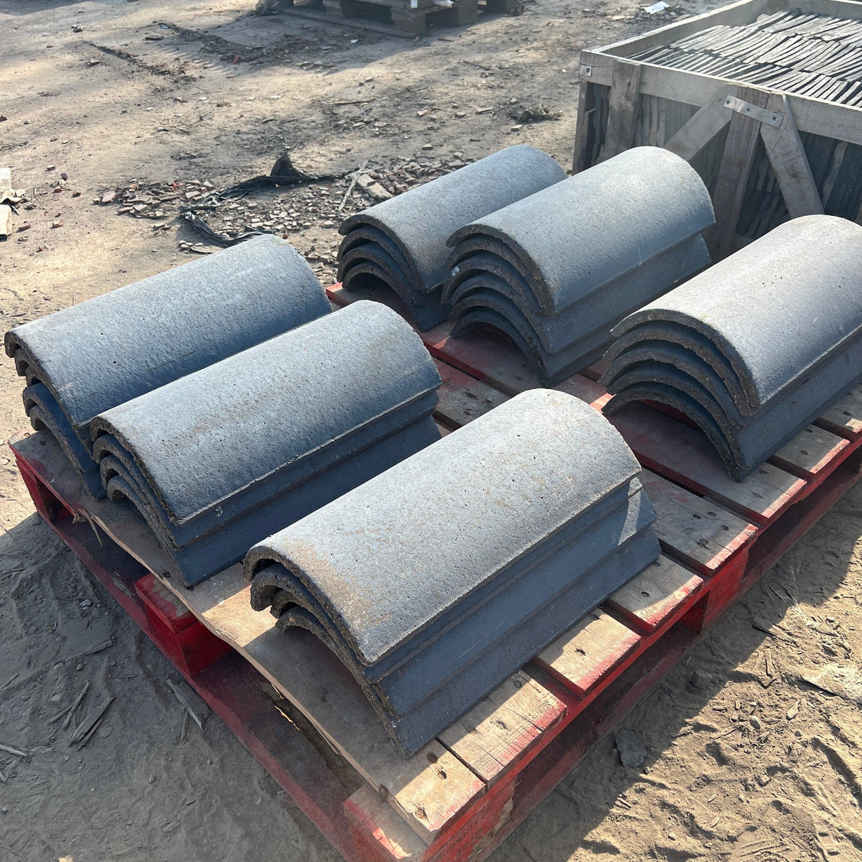 Marley Blue 20” Half Round Roof Ridge Tiles - Batch of 26 Ridges (Job Lot) - Reclaimed Brick Company