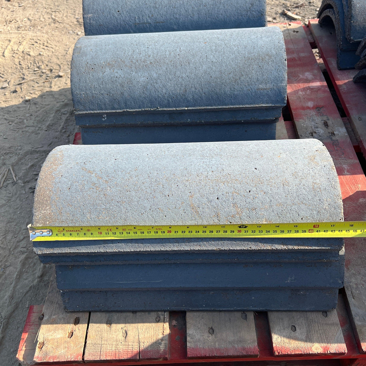 Marley Blue 20” Half Round Roof Ridge Tiles - Batch of 26 Ridges (Job Lot) - Reclaimed Brick Company