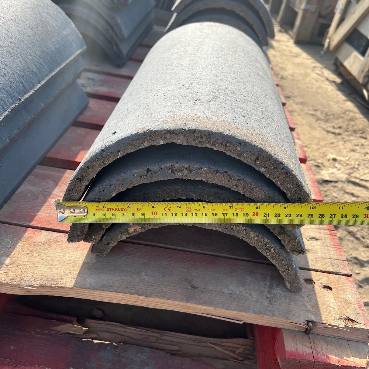 Marley Blue 20” Half Round Roof Ridge Tiles - Batch of 26 Ridges (Job Lot) - Reclaimed Brick Company