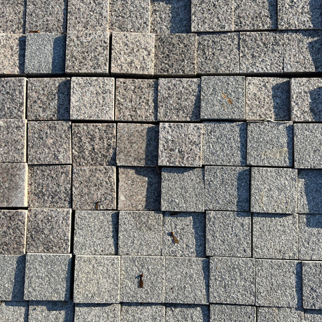 Flamed Silver Grey Granite Cobbles - Reclaimed Brick Company