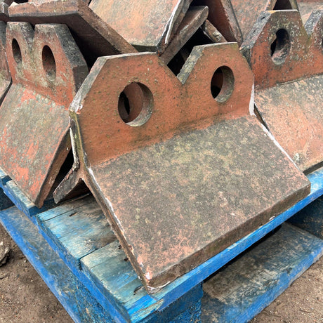 Reclaimed 2 Hole Crest Red Triangle Ridge Tiles - 80 Degrees - Reclaimed Brick Company
