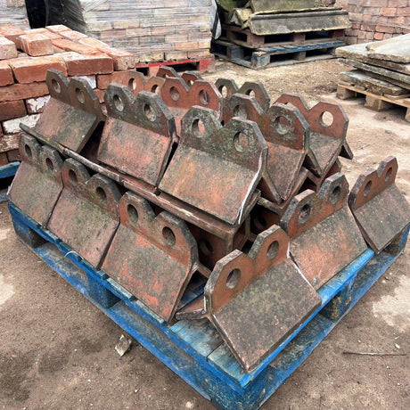 Reclaimed 2 Hole Crest Red Triangle Ridge Tiles - 80 Degrees - Reclaimed Brick Company