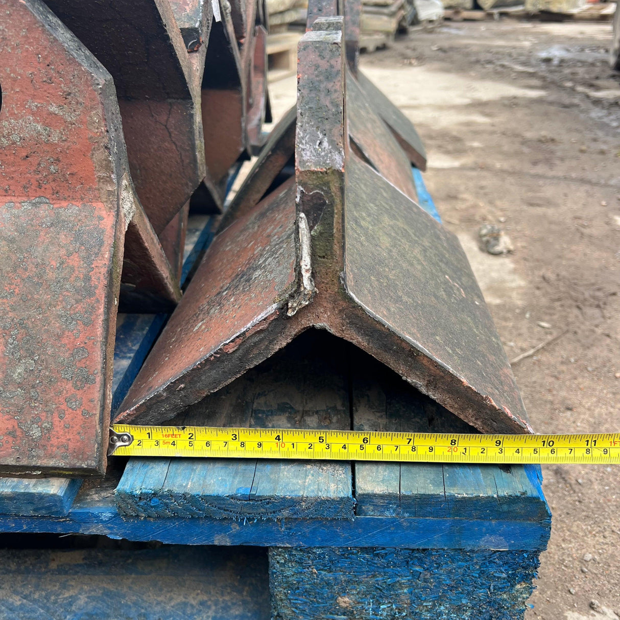 Reclaimed 2 Hole Crest Red Triangle Ridge Tiles - 80 Degrees - Reclaimed Brick Company