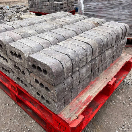 Reclaimed 65mm Staffordshire Blue Double Cant Coping Brick - Reclaimed Brick Company