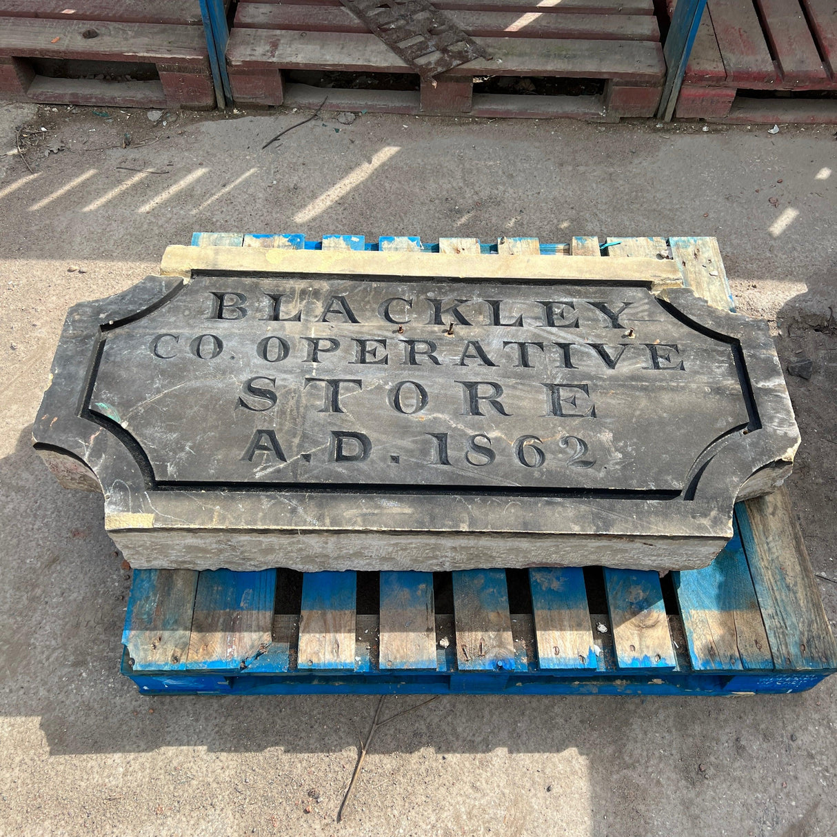 Reclaimed ‘Blackley Co-Operative Store A.D. 1862’ Gregorian Date Stone / Plaque - Reclaimed Brick Company