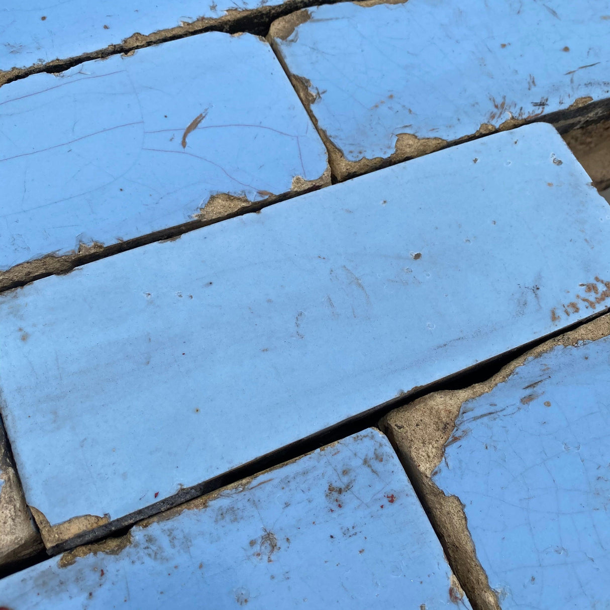 Reclaimed Blue Glazed Tile Brick - Reclaimed Brick Company