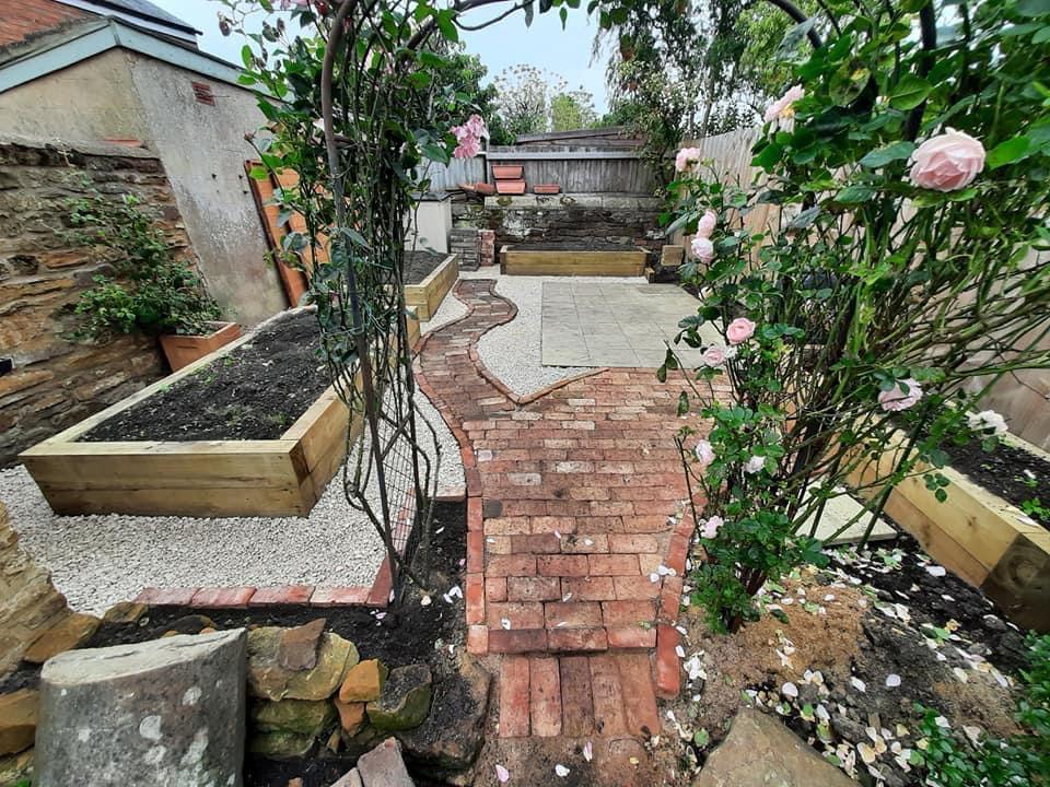 Reclaimed Brick Garden Path, Manchester - Reclaimed Brick Company