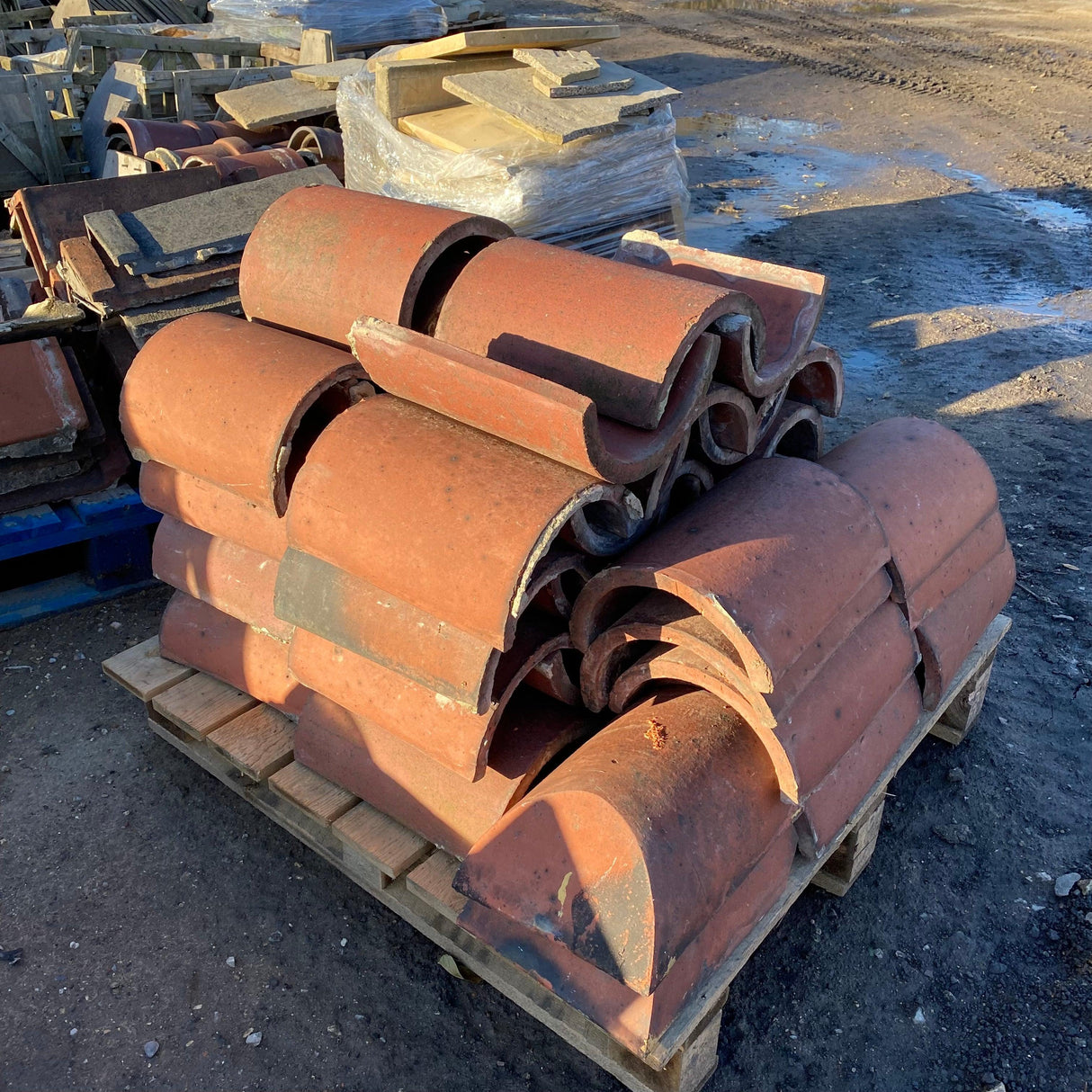 Reclaimed Clay Round Roof Ridge Tiles - Batch of 45 (Job Lot) - Reclaimed Brick Company