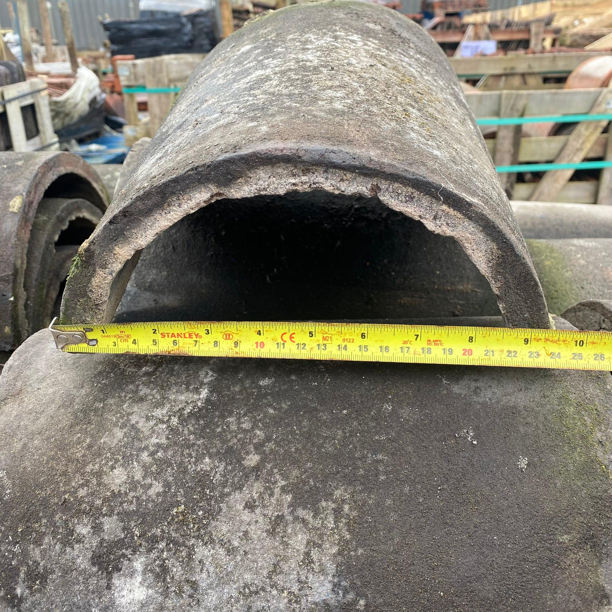 Reclaimed Clay Round Roof Ridge Tiles - Batch of 53 (Job Lot) - Reclaimed Brick Company