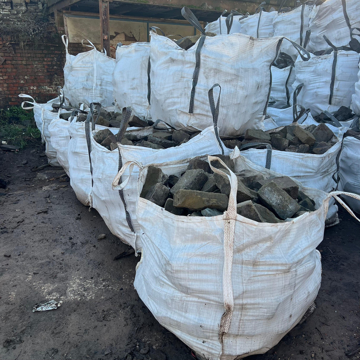 Reclaimed Cobble Split Dry Stone Walling in Bulk Bags - Reclaimed Brick Company