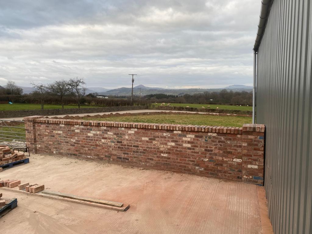 Reclaimed Common Brick Garden Wall and Fireplace - Reclaimed Brick Company